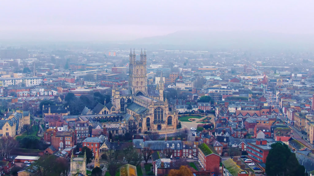 Gloucester was one of the first Roman fortress towns established after the invasion. The Cathedral is located over the north-west angle of the Roman city wall.